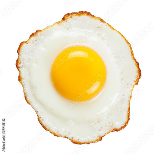 fried egg isolated on white background 
