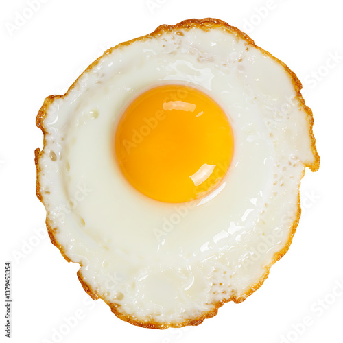 fried egg isolated on white background 
