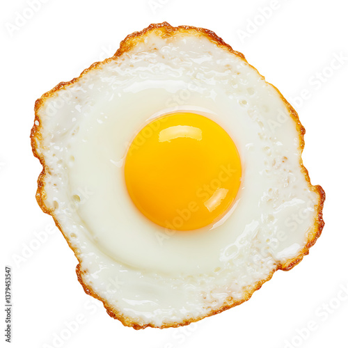 fried egg isolated on white background 