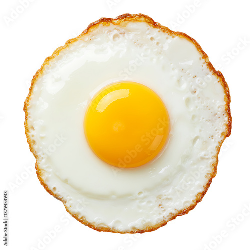 fried egg isolated on white background 