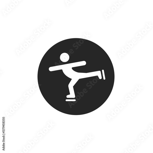 Ice Skating Filled Circle Icon