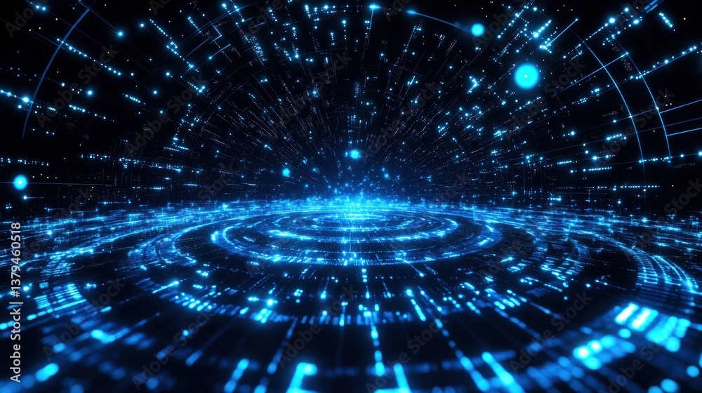 Obraz premium Abstract Digital Universe Tunnel