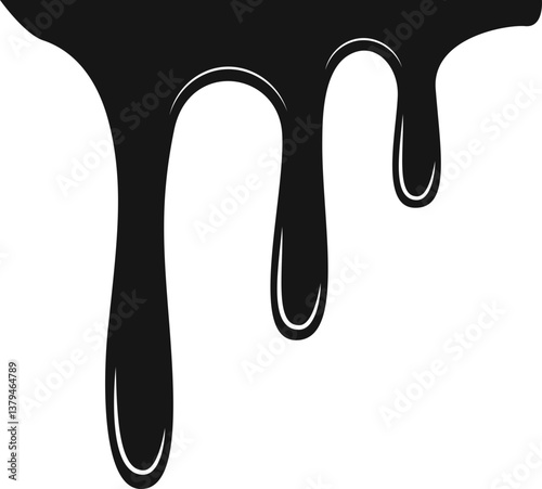 Thick oil shape with a melting and dripping liquid effect.