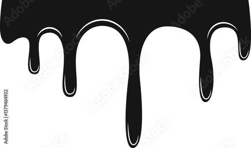 Thick oil pouring shape with smooth dripping edges.