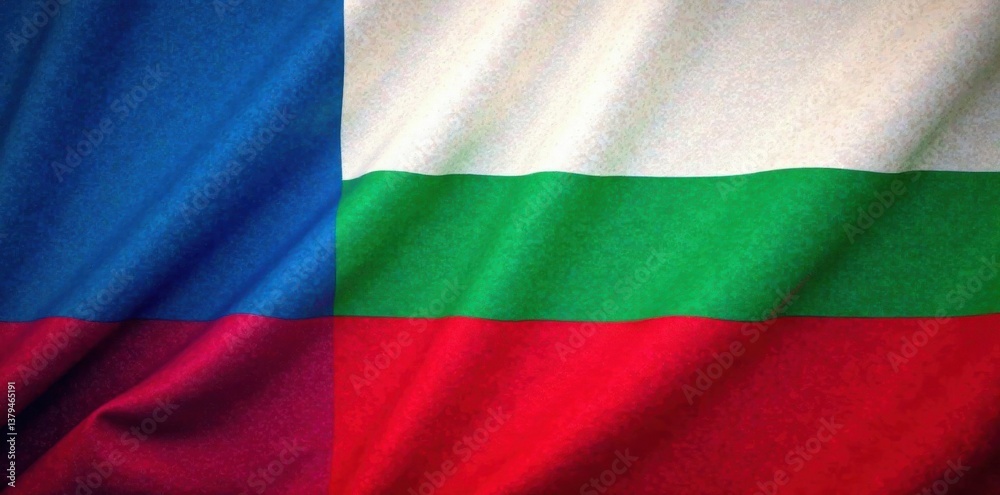 Fototapeta premium National flag with three vertical stripes of blue green red, flag, stripes, green