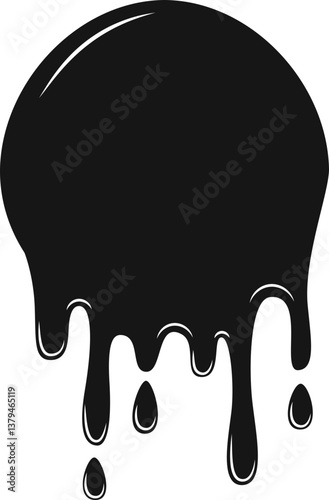 Thick petrochemical residue forming a dark, dripping shape.