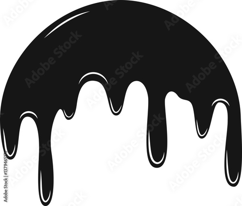 Thick petroleum dripping effect with a smooth, liquid shape.