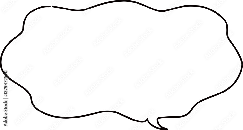 Fototapeta premium 手描きのモノクロ吹き出し(もやもや・白)