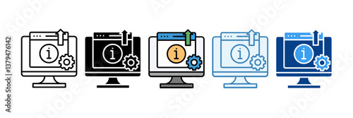 Information Retrieval  Icon Set Multiple Style Collection