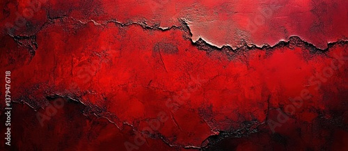 Red Grunge Wall Texture Background with Scratches for Horror and Apocalypse Themes