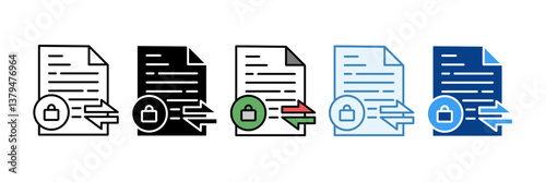 Information Sharing  Icon Set Multiple Style Collection