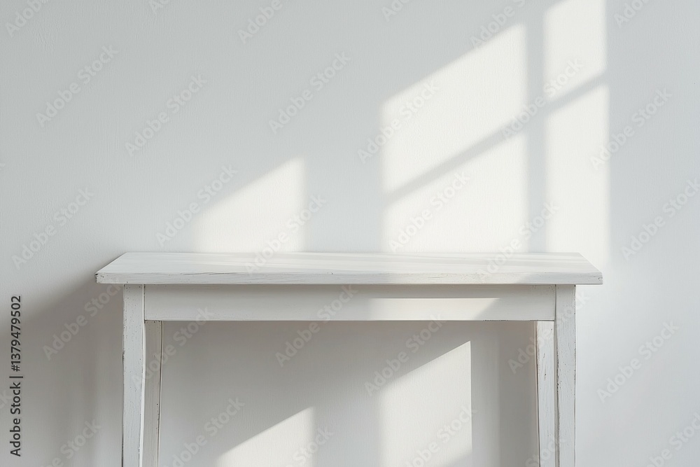 Fototapeta premium A white table with no items on it