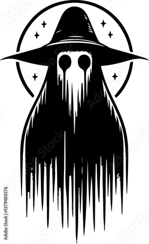 vector sketch illustration silhouette design icon logo symbol face devil demon scary killer maniac in horror movie  