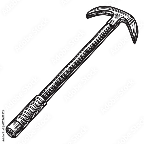 crowbar vector engraving illustration