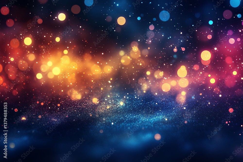 Abstract colorful bokeh effect with glowing particles in space Abstract colorful bokeh effect with glowing particles in space