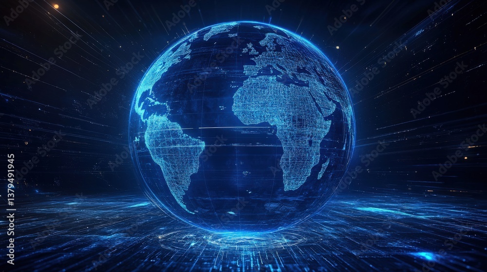 Obraz premium Global Digital Network Visualization