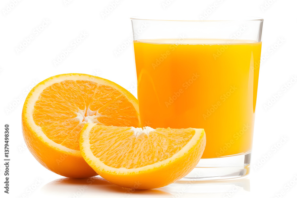 Fresh Orange Juice: Sliced Citrus & Drink Fresh Orange Juice: Sliced Citrus & Drink