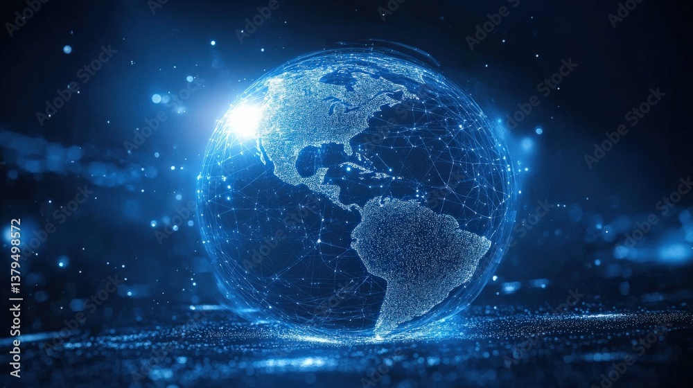 Obraz premium Global Network Interconnection and Digitalization