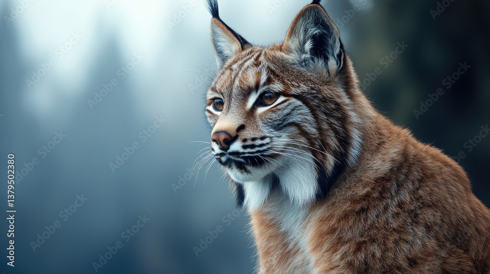 Captivating Lynx Portrait in Misty Forest Setting Wildlife Photography Captivating Lynx Portrait in Misty Forest Setting Wildlife Photography
