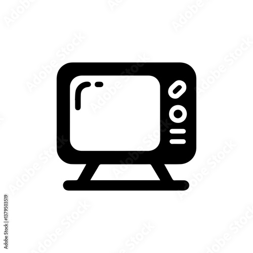 Television TV icon with transparent background