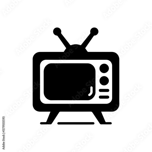 Television TV icon with transparent background