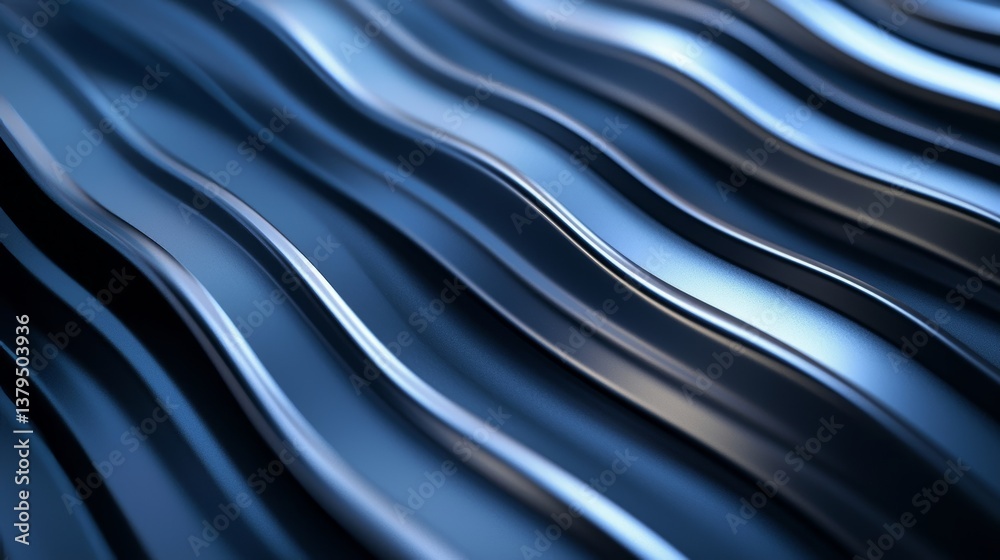 Naklejka premium Macro shot of the galvanized surface on corrugated sheets, showing detailed patterns and coating texture, industrial feel