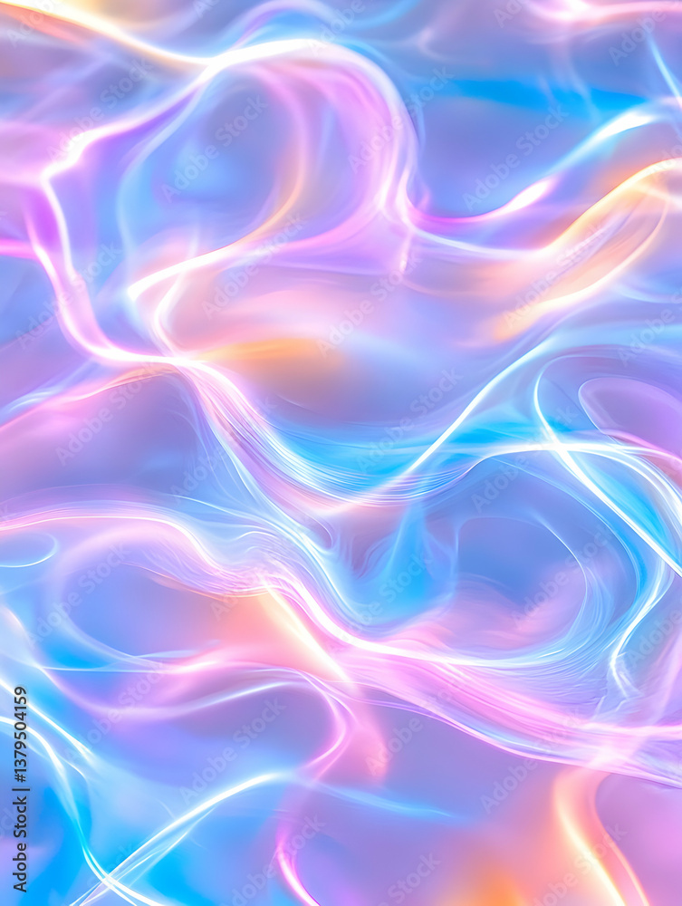 Obraz premium Abstract pastel swirls, vibrant light streaks, glowing fluid texture
