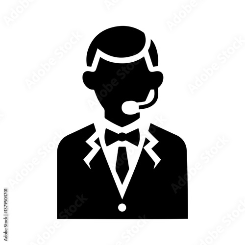 Hotel reception helpdesk icon with transparent background