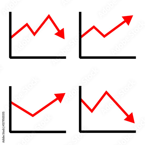 business graph with arrow