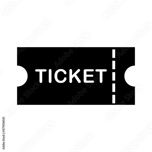 Ticket stub icon with transparent background
