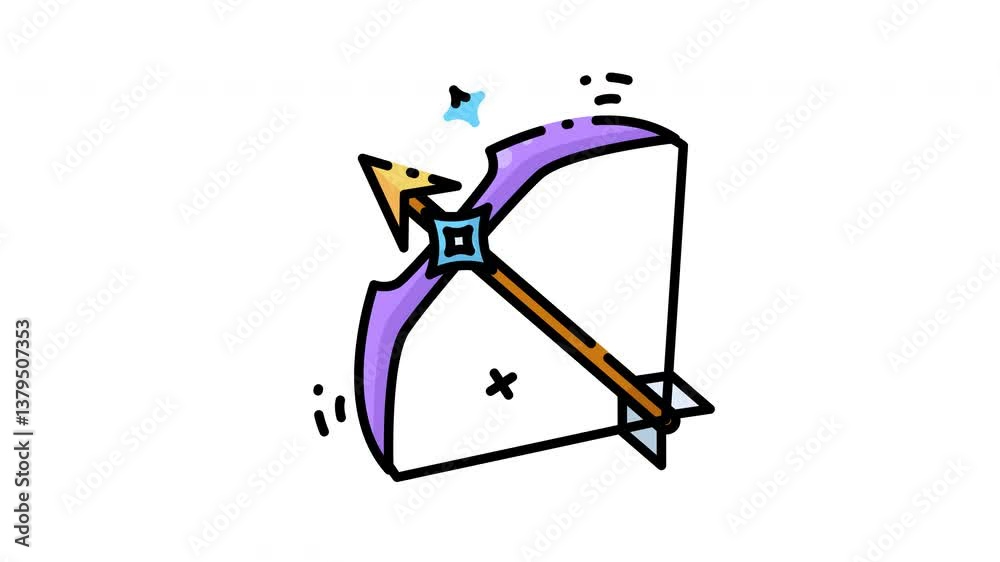 Purple bow and arrow motion graphic video design Purple bow and arrow motion graphic video design