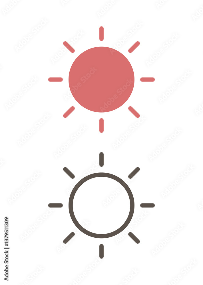 This is a simple illustration of the weather. This is an icon of sunny weather.