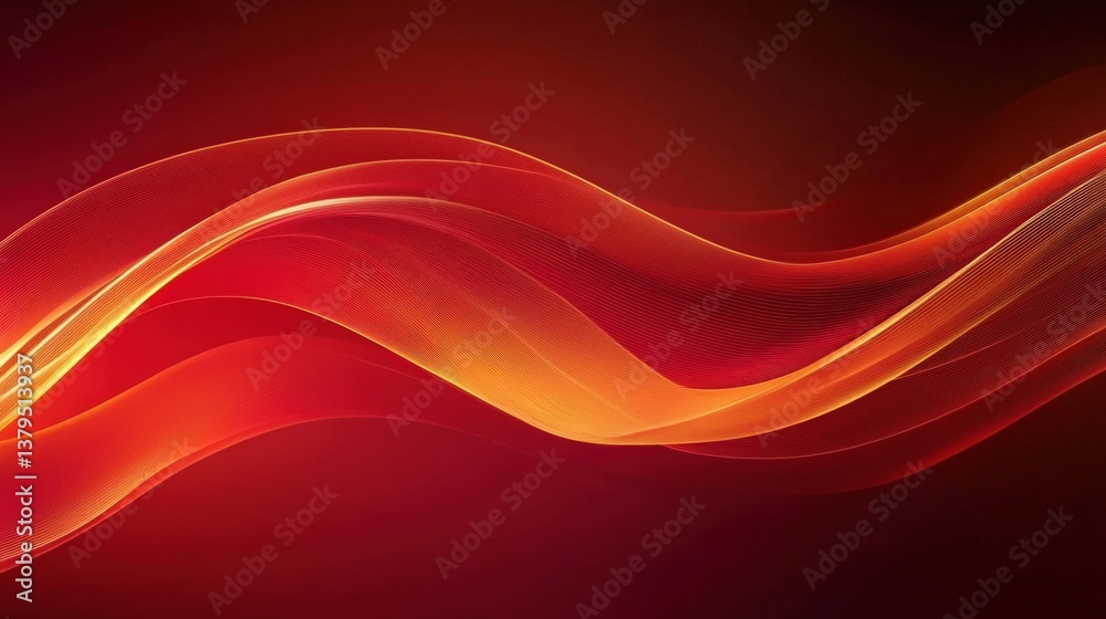 Fototapeta premium Abstract Red and Orange Flowing Curves