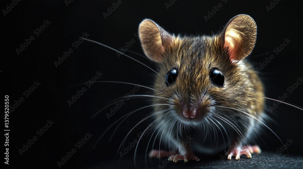 Close Up Portrait of Adorable House Mouse with Large Eyes Close Up Portrait of Adorable House Mouse with Large Eyes