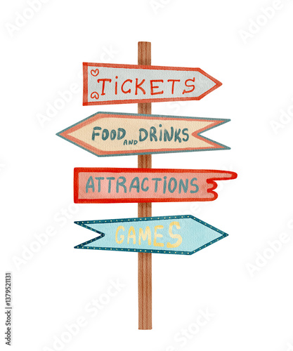 Directional Signage for Event Attractions and Various Services Available on Site