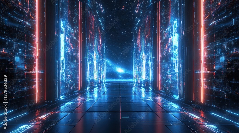 Fototapeta premium Futuristic Technological Corridor