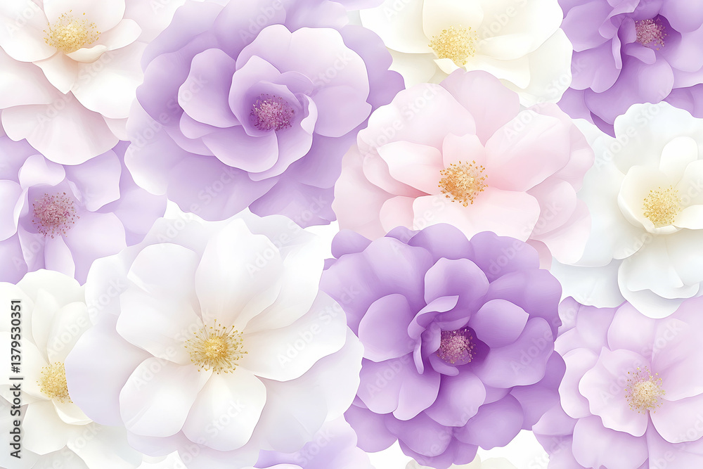 Soft pastel roses, floral background, close-up view Soft pastel roses, floral background, close-up view