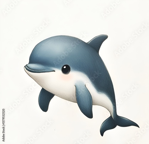 dolphin illustration on white background 