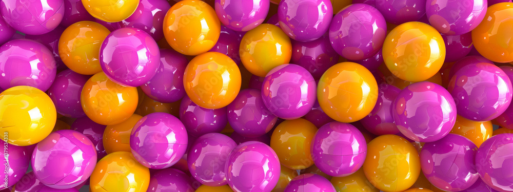 Close-up of a pile of colorful plastic prize balls, often found in vending machines.