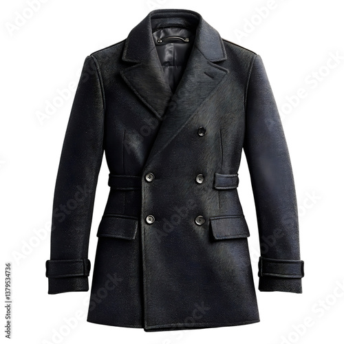 Wallpaper Mural A Double Breasted Peacoat in Charcoal Gray Isolated on Transparent Background Torontodigital.ca