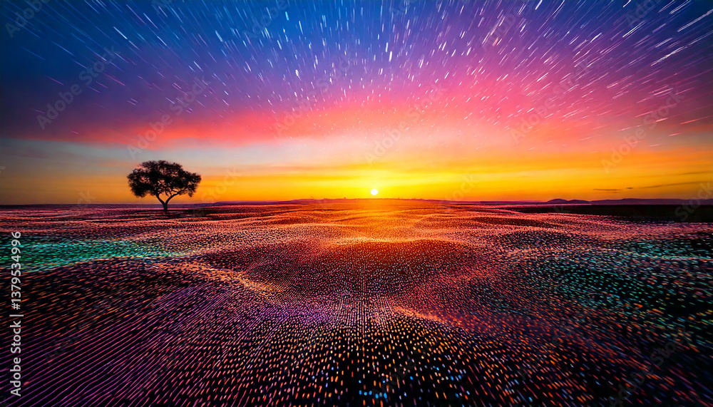 Naklejka premium 太陽 光 生成AI 背景