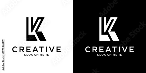 LK or KL initial letter logo vector design
