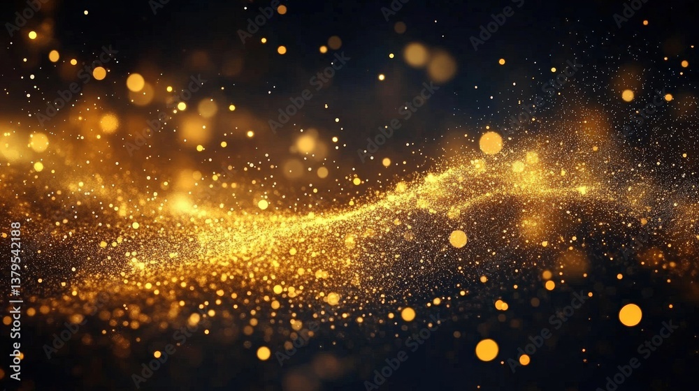 Obraz premium Golden Particles Abstract Background