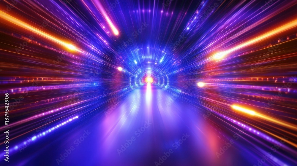 Obraz premium Abstract Colorful Light Tunnel Effect