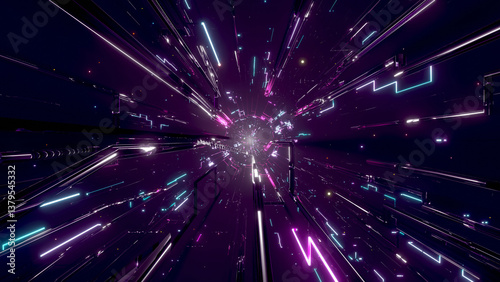 VJ トンネル ワープ 宇宙 サイバー 光線 紫 [別Verあり]