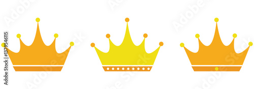 Vector Crowns icon. Crown Icon Set. Flat Vector Illustration.