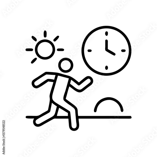 Person doing HIIT training outdoors at sunrise