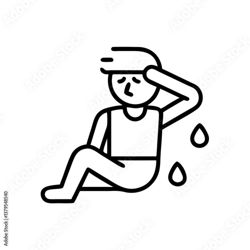 Exhausted athlete resting after an intense HIIT session