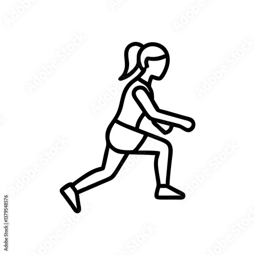 Woman performing jumping lunges in HIIT workout