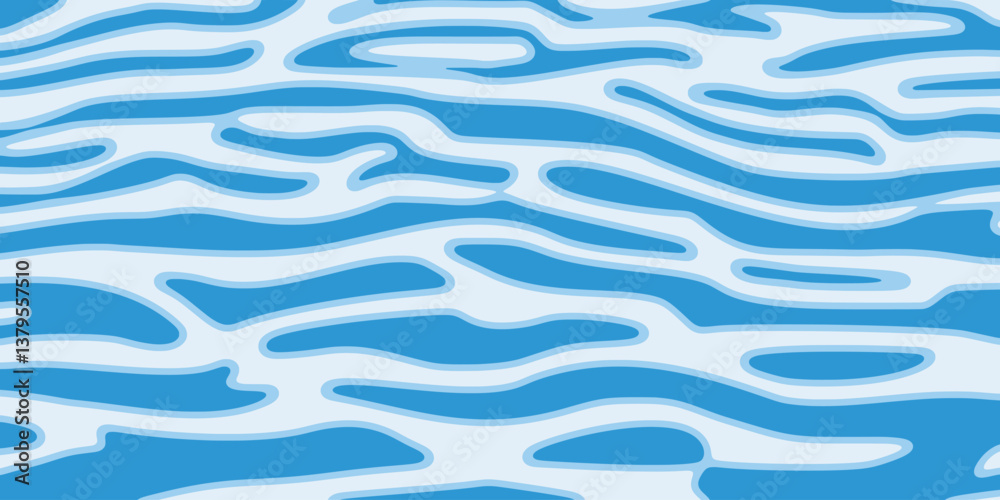 Fototapeta premium Ripples and water waves, sea surface, vector natural background, banner